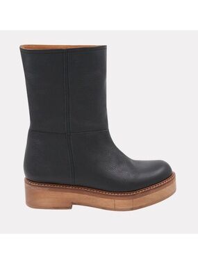 New Andre Assous Palmer Leather Boot Black Sz 7